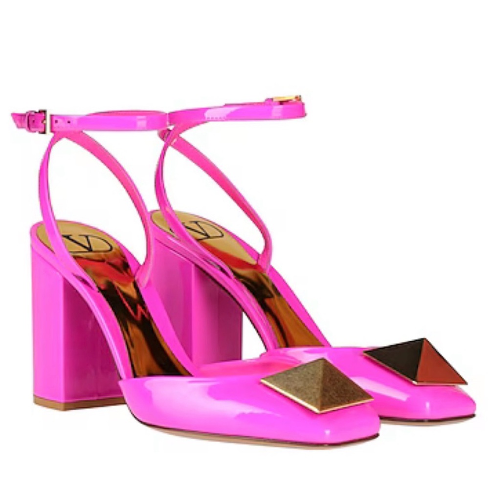 Valentino Garavani One Stud 90 Patent Leather Hot Pink Pumps with Box size 40 - Picture 14 of 15